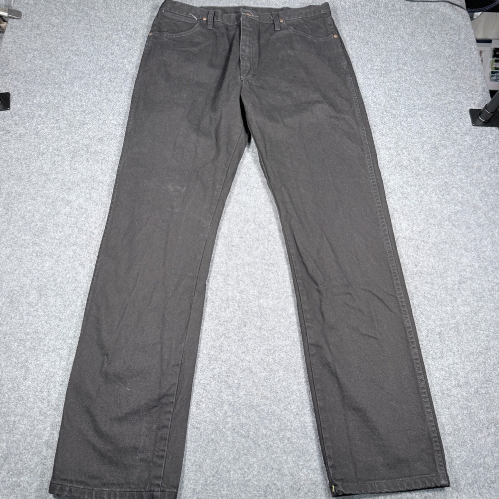 Wrangler Cowboy Cut Mens Black Straight Leg Denim Jeans 1013MWZWK 36x34